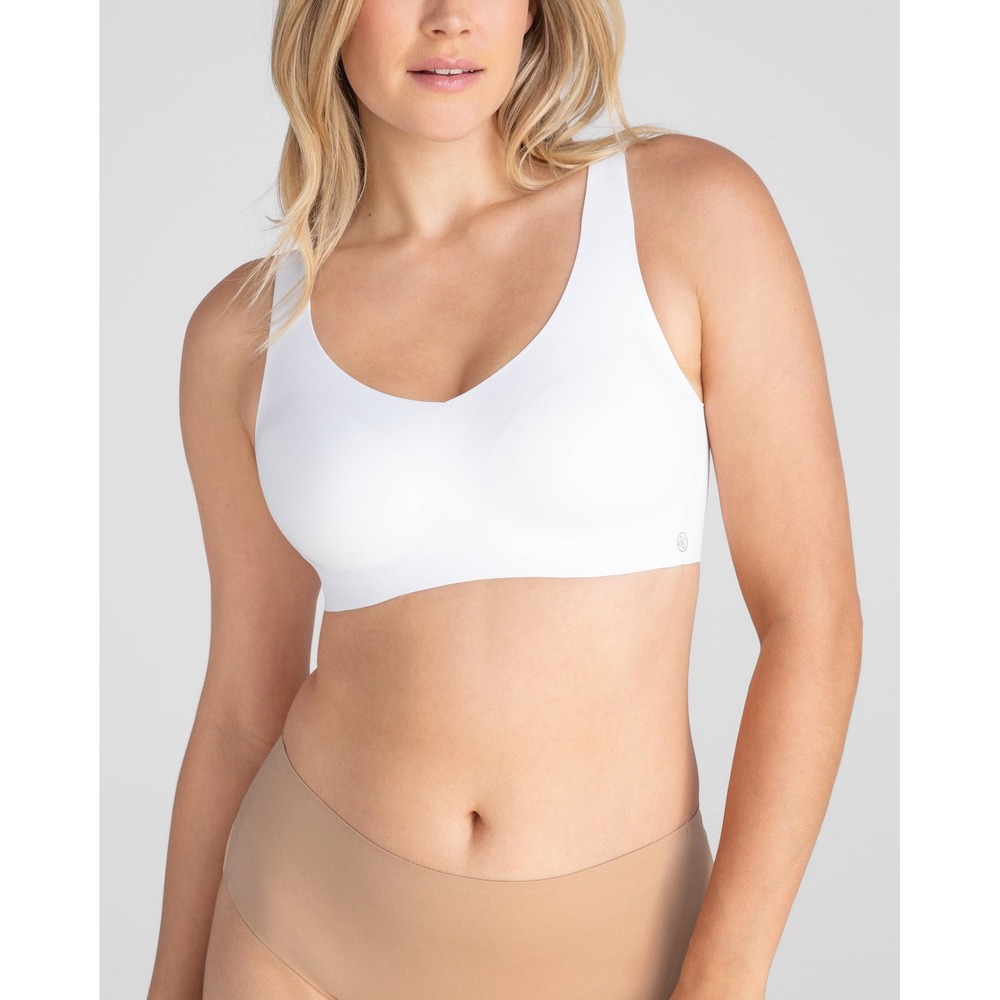 Honeylove Softform Bra White V-Neck Wireless Supportive Bralette 2X